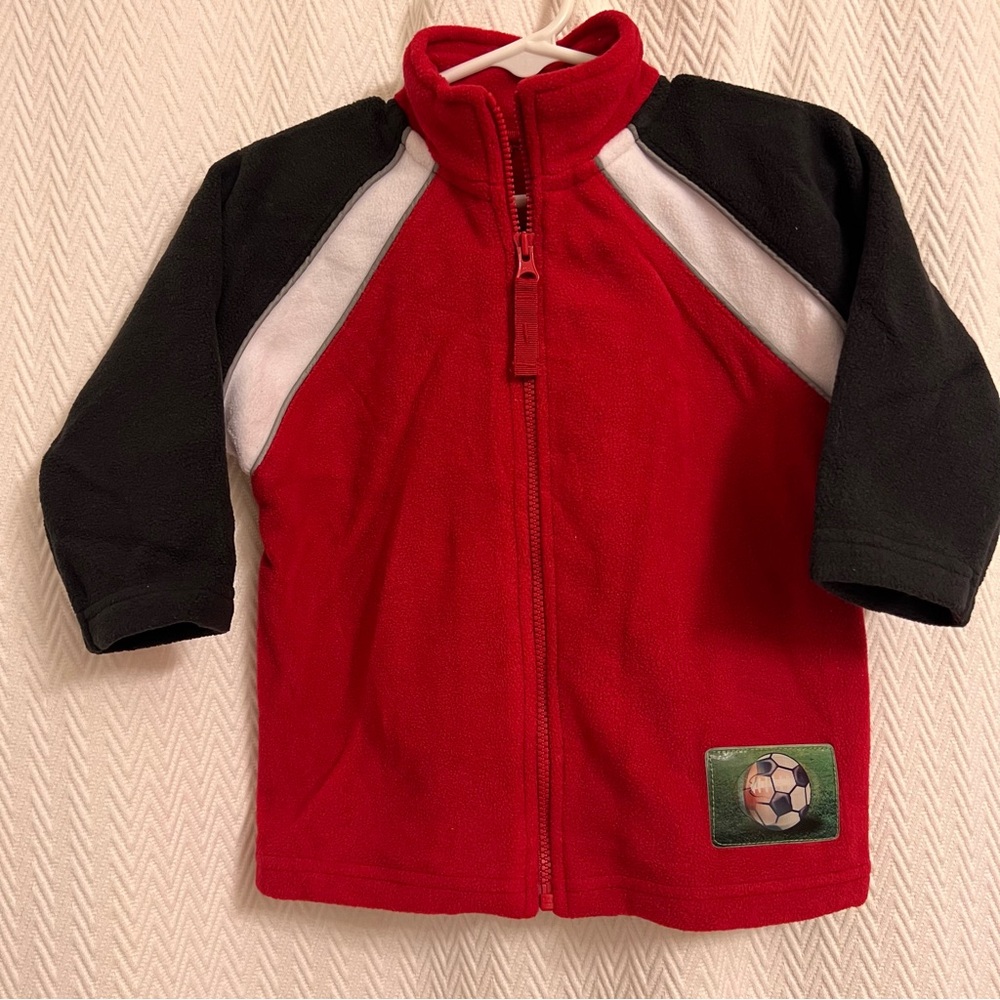 Carter’s Fleece Kids Red and Black Soccer of Football Jacket 18 months